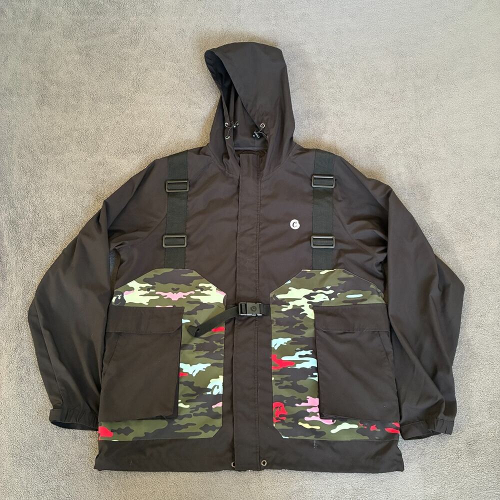 Cookies SF Escobar Black Camo Streetwear Hooded Windbreaker Jacket Mens Size 2XL